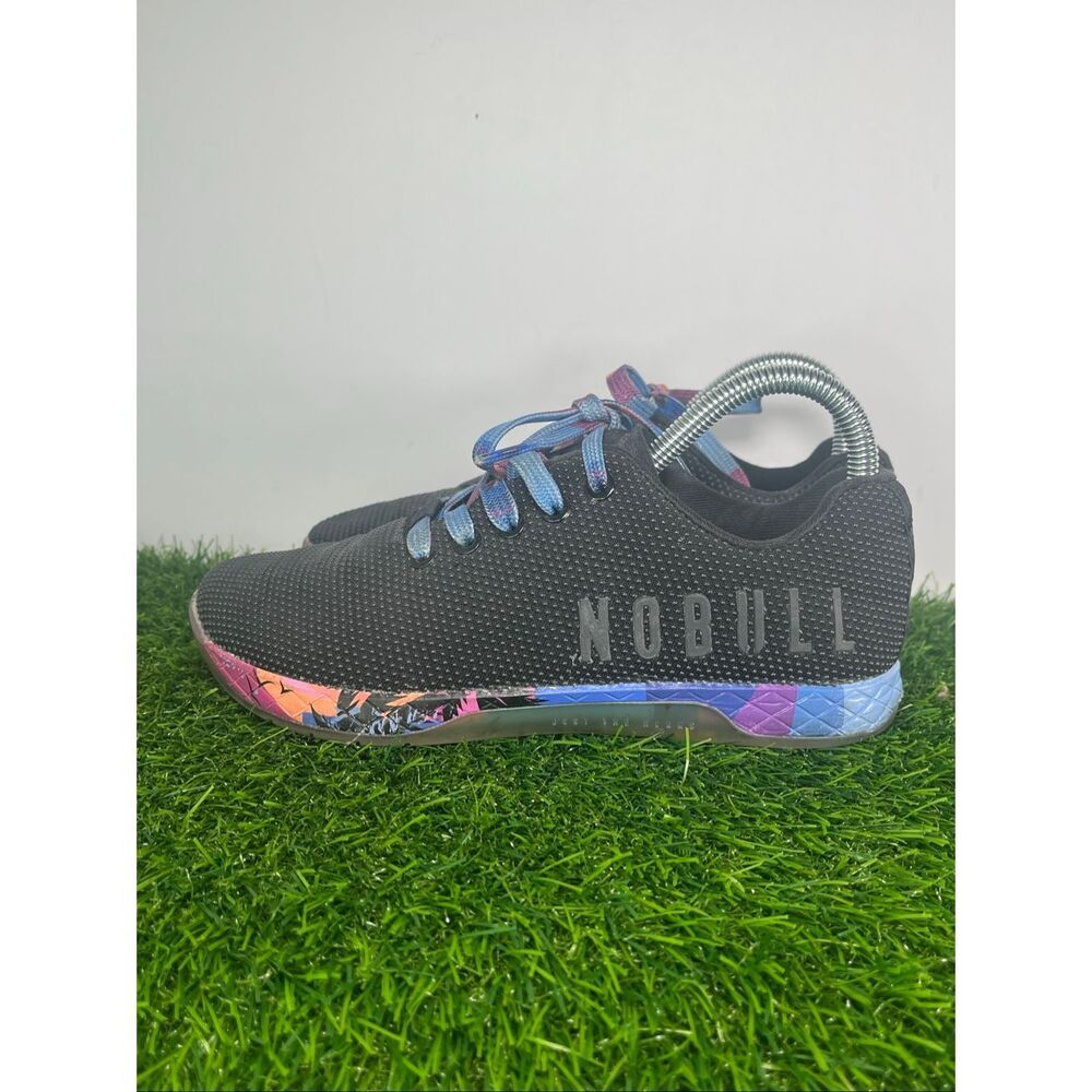 NOBULL Trainer Shoes Black Multicolor Lace Up Women’s Size 6.5 Athletic Gym Cros
